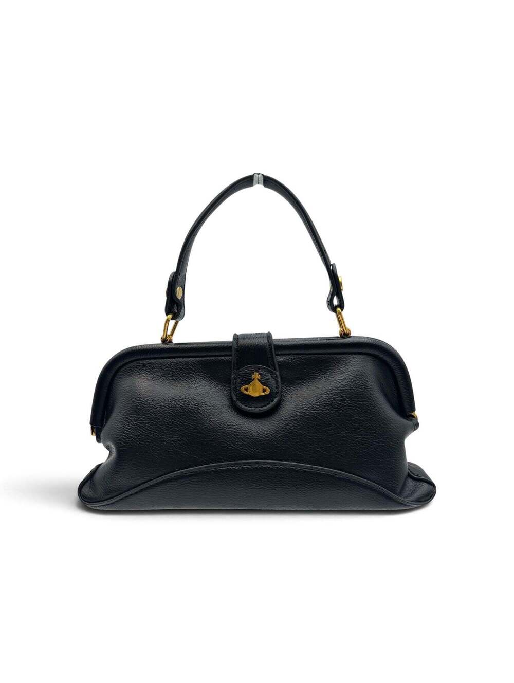 Vivienne Westwood Abbey Leather Cross-Body Bag in Black